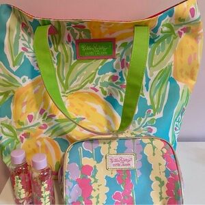 NWOT Lilly Pulitzer Tote and Cosmetic Bag Set